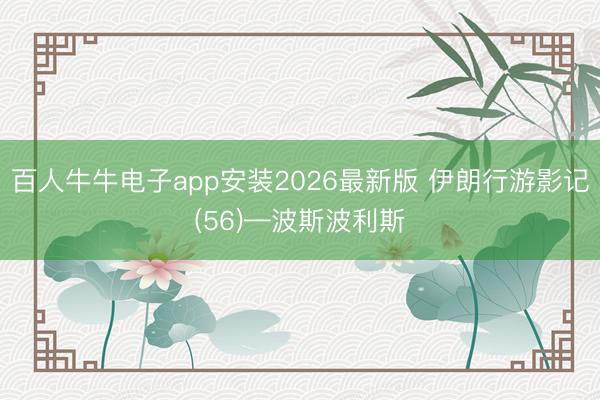 百人牛牛电子app安装2026最新版 伊朗行游影记(56)—波斯波利斯